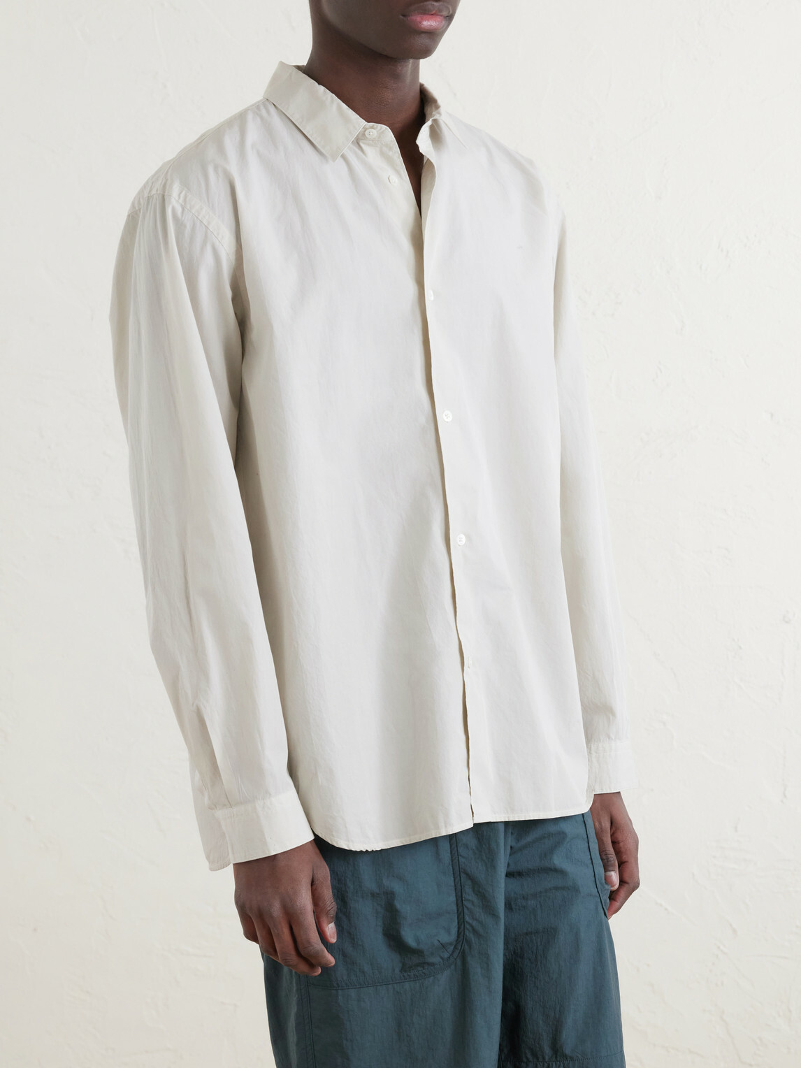 ATON - Oversized Cotton-Poplin Shirt - Neutrals
