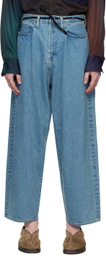 stein Blue Vintage Reproduction Wide Tuck Jeans