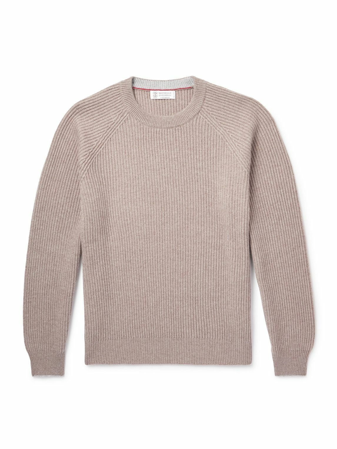 Brunello Cucinelli - Ribbed Cashmere Sweater - Neutrals