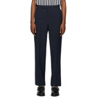 Thom Browne Navy Seersucker RWB Unconstructed Trousers