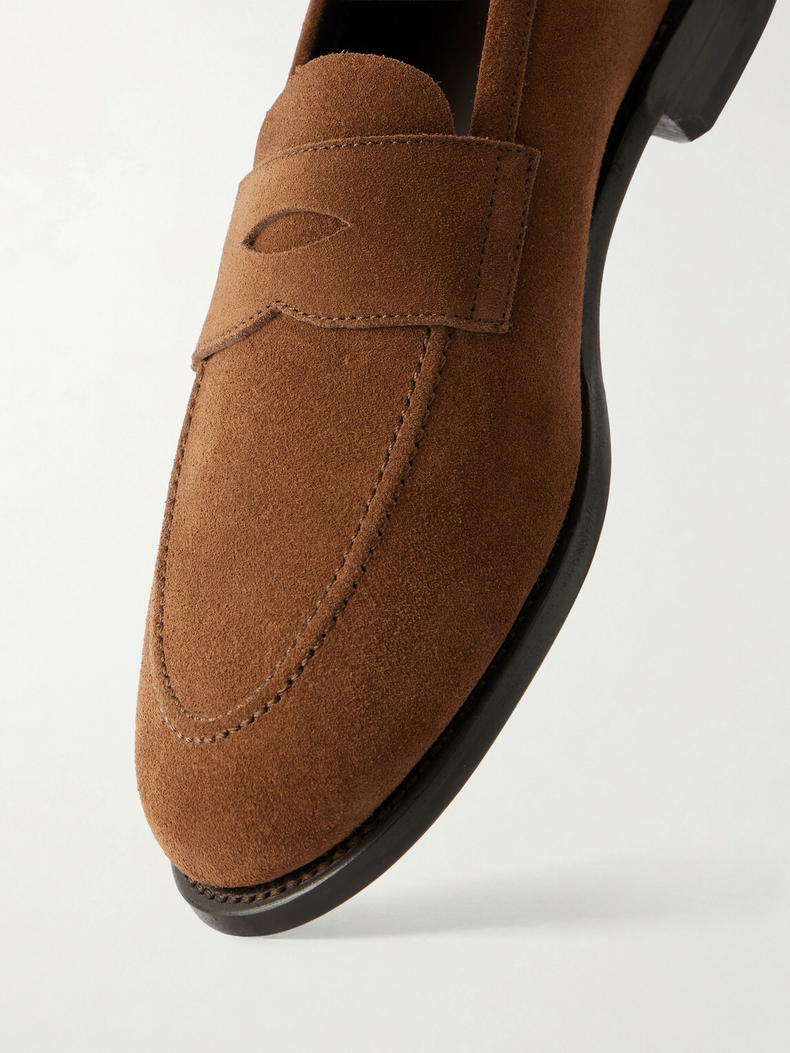 MORJAS - Suede Penny Loafers - Brown