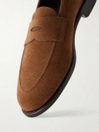 MORJAS - Suede Penny Loafers - Brown