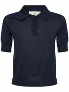 AMI PARIS Short Sleeve Wool Polo Top