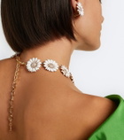 Carolina Herrera Crystal-embellished floral necklace