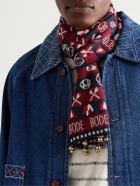 BODE - Embellished Jacquard-Knit Baby Alpaca Scarf