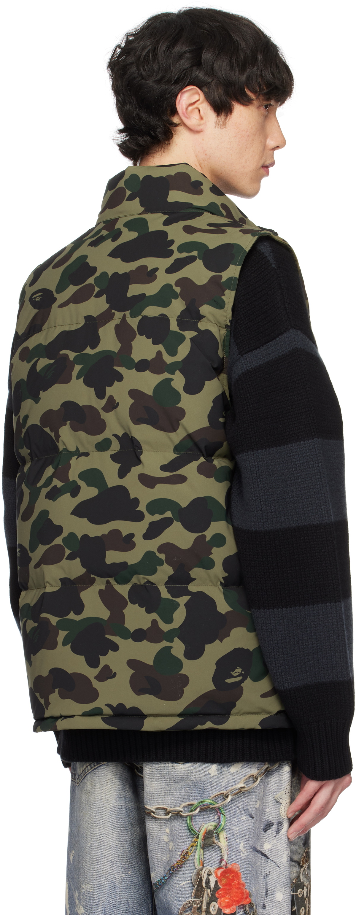 BAPE Khaki 1st Camo Reversible Down Vest A Bathing Ape