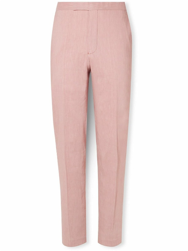 Photo: Richard James - Straight-Leg Linen-Blend Suit Trousers - Pink