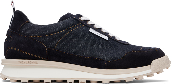 Photo: Thom Browne Navy Selvedge Denim Tech Runner Alumni Sneakers