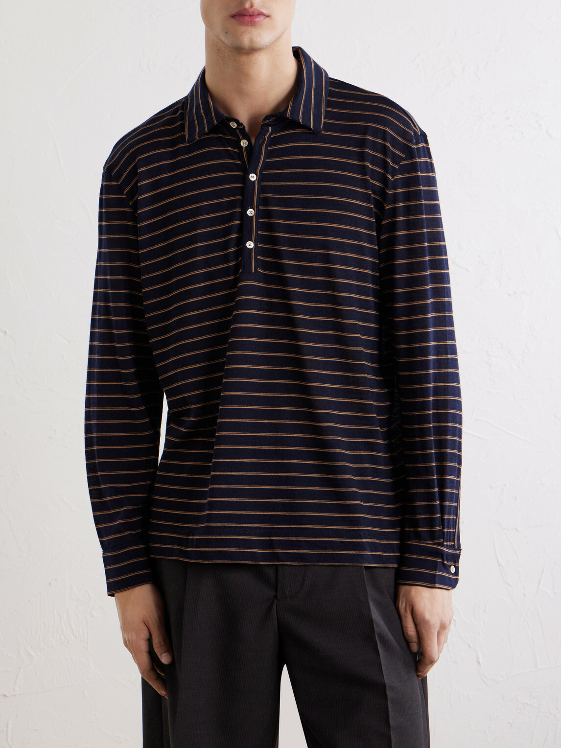 Massimo Alba - Raya Striped Cotton-Jersey Polo Shirt - Blue