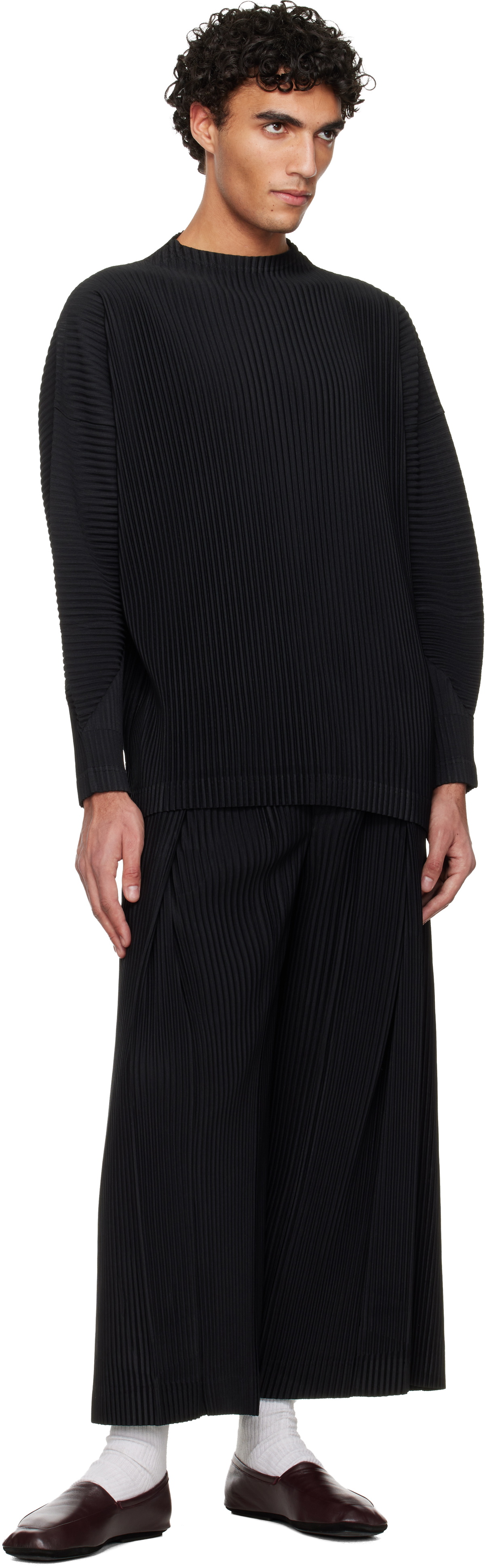 HOMME PLISSÉ ISSEY MIYAKE Black Pleats Bottoms 2 Trousers Homme