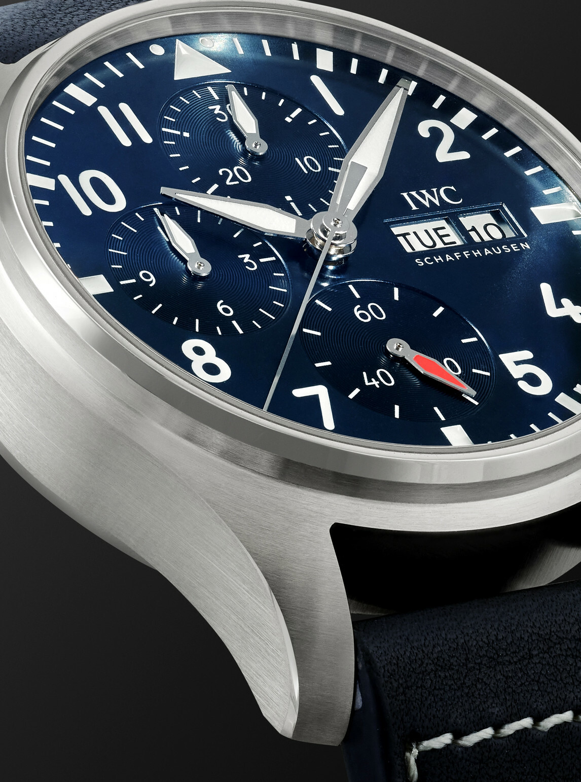 IWC Schaffhausen - Pilot's Automatic Chronograph 41mm Stainless Steel and Leather Watch, Ref. No. IW388101