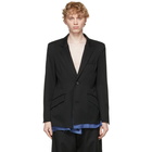 Sulvam Black Wool Layered Blazer