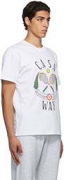 Casablanca White 'Casaway Tennis' Print T-Shirt