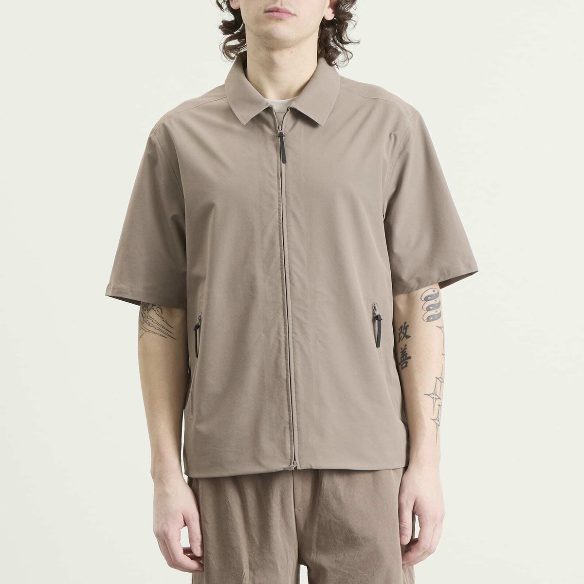 Hiking Patrol Men's Edge LT Softshell Technical Short Sleeve Shirt in Walnut