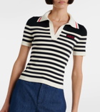 Gucci Logo striped cotton-blend polo shirt