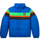 Polo Ralph Lauren - Slim-Fit Grosgrain-Trimmed Striped Shell Hooded Down Bomber Jacket - Blue