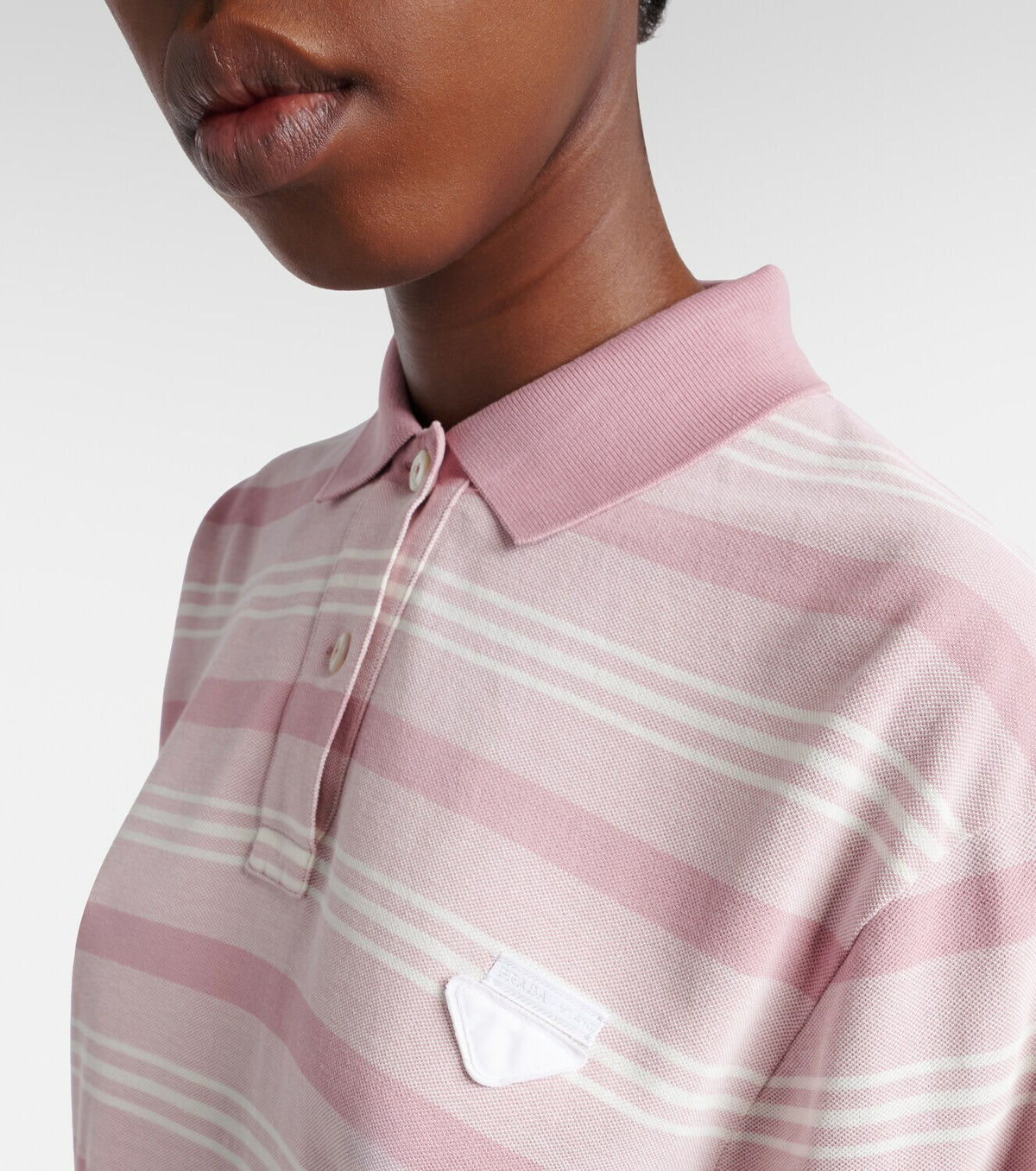 Prada Striped cotton piqué polo shirt