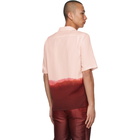 Alexander McQueen Pink and Burgundy Gradient Print Short Sleeve Shirt