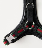 Gucci XS GG canvas leather-trimmed dog harness