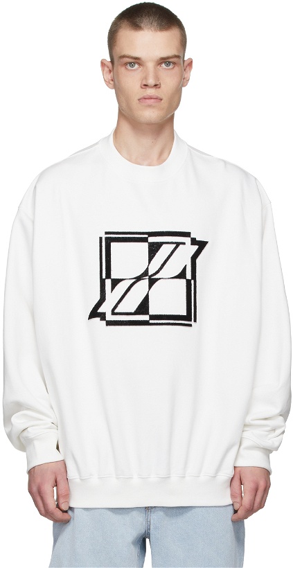 Photo: We11done White New Logo Embroidered Sweatshirt
