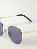 Dior Eyewear - DiorBlackSuit R8U Round-Frame Gold-Tone Mirrored Sunglasses