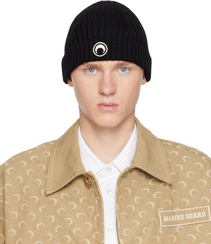 Photo: Marine Serre Black Moon Logo Knit Beanie