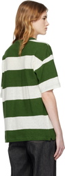 YMC Green & Off-White Triple Stripe T-shirt