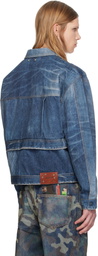 Andersson Bell Blue Trompe L'œil Double Waist Denim Jacket