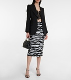 Dolce&Gabbana - Zebra-print sequined midi skirt