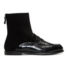 Loewe Black Croc Sock Boots