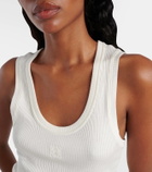 Loewe Anagram ribbed-knit silk tank top