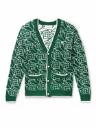 Casablanca - Slim-Fit Metallic Jacquard-Knit Cardigan - Green