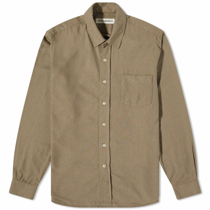 Photo: Our Legacy Men's Classic Shirt in Peafowl Silk Noil