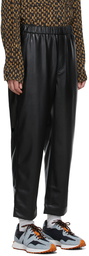 Nanushka Black Vegan Leather Gabe Trousers