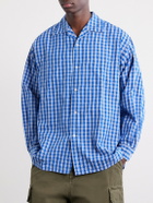 Beams Plus - Camp-Collar Checked Cotton Shirt - Blue