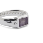 TwoJeys Rectangular Florite Stone Ring in Silver
