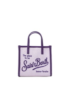 MC2 Saint Barth Lilac Mini Vivian Straw Handbag