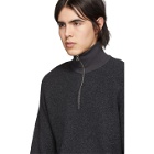 Harmony Grey Wool Sergio Half-Zip Sweater