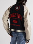 Reese Cooper® - Two Steps Forward Appliquéd Wool-Blend Felt and Leather Varsity Jacket - Neutrals