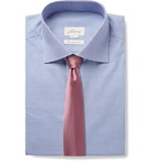 BRIONI - William Slim-Fit Cutaway-Collar Checked Cotton-Twill Shirt - Blue