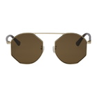 McQ Alexander McQueen Gold and Brown MQ0146 Sunglasses