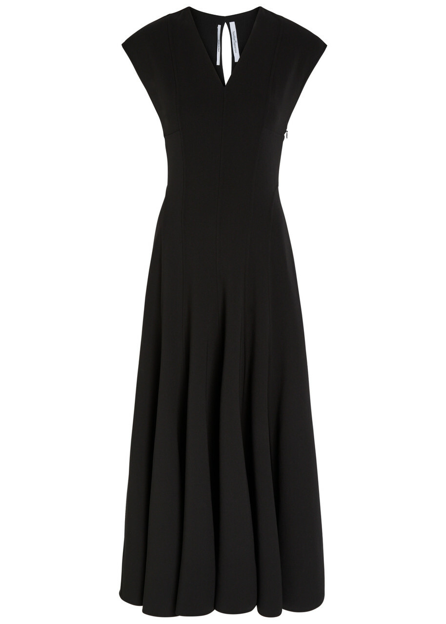 Another Tomorrow Cut-out Stretch-wool Midi Dress Black Another Tomorrow