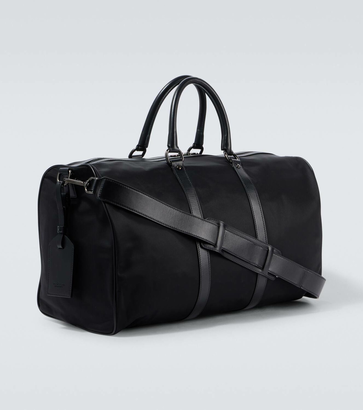 Kiton Leather-trimmed duffel bag