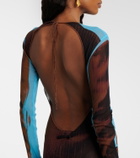 Jean Paul Gaultier Printed sheer maxi dress
