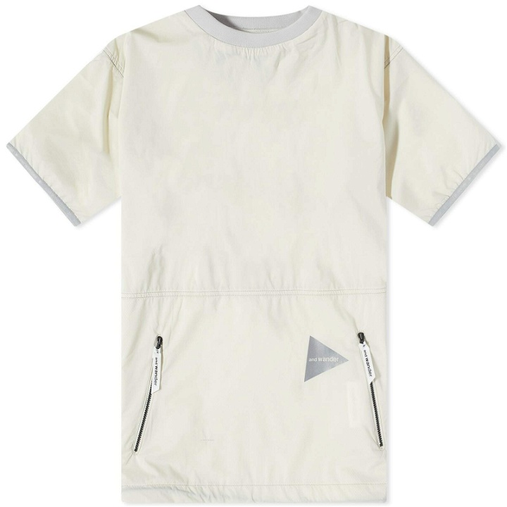 Photo: And Wander Men's Pertex Wind T-Shirt in Off White