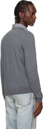 BOSS Gray Slim-Fit Merino-Wool Sweater