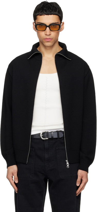 Photo: Courrèges Black Zipped Wool Cardigan