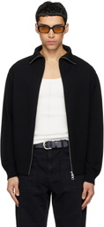 Courrèges Black Zipped Wool Cardigan