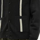 Beams Plus Men's 9G Stripe Cardigan in Black