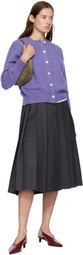 &Daughter Purple Ada Crewneck Cardigan